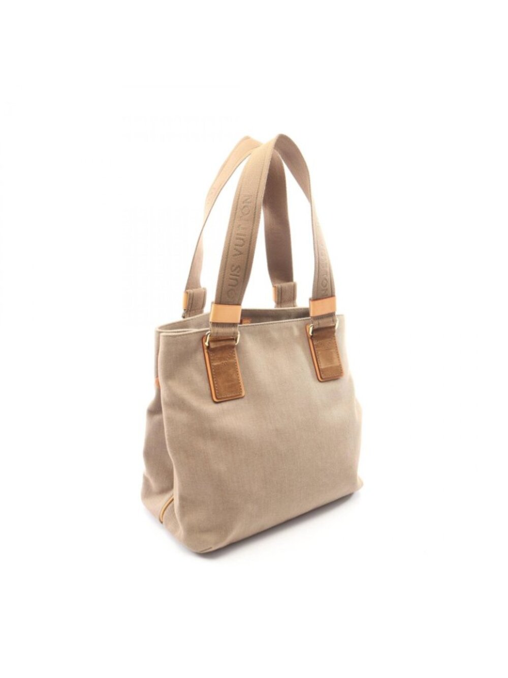 Louis Vuitton Tote Bag Plan Soleil Cabas PM Beige Canvas Leather - Picture 2 of 12